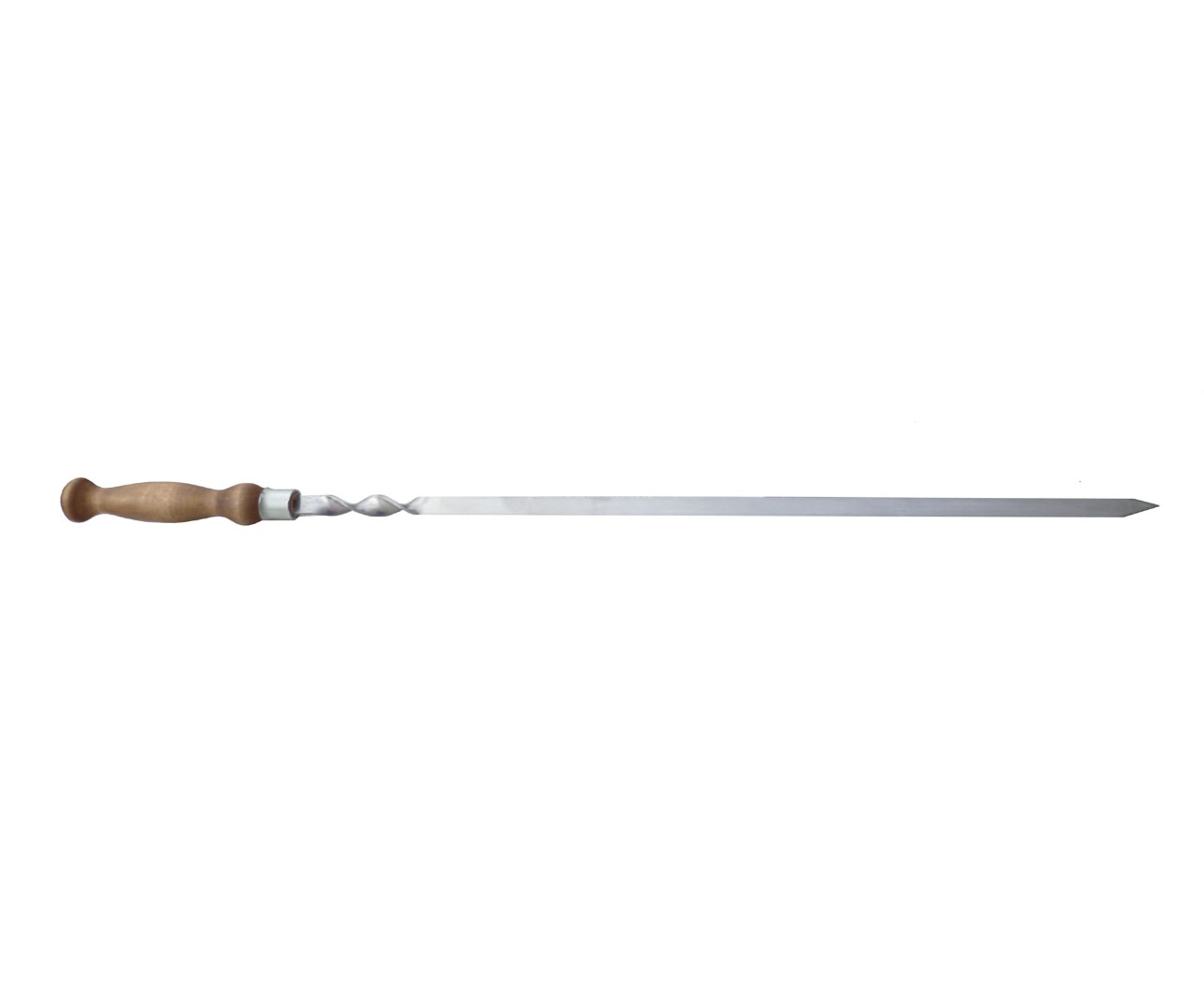 Шампур с деревянной ручкой из нержавеющей стали 700/14/2,5 мм